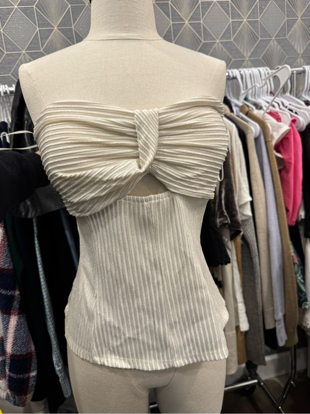 Francesca's Twist-Front Strapless Camisole